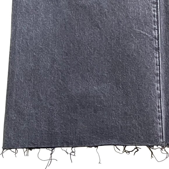 Loft Womens Curvy High Waist Flare Jeans Frayed Hem Button Fly Charcoal Gray u - Picture 6 of 11